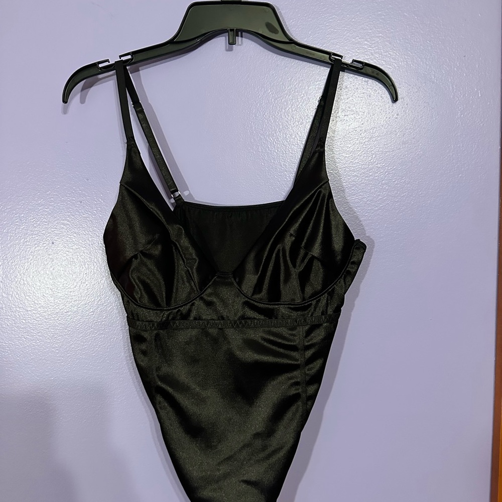 Black Satin Bodysuit
